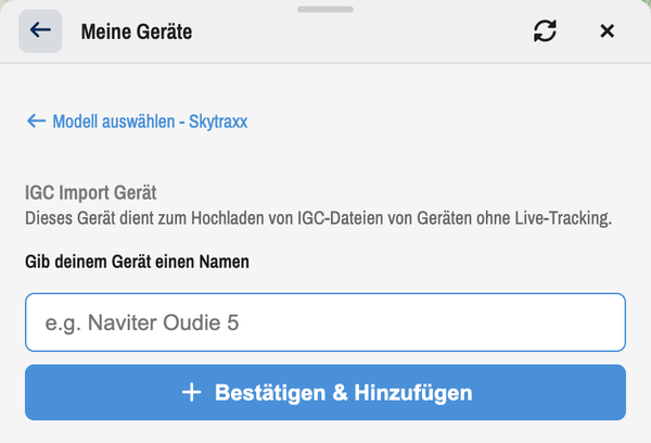 IGC Import Gerät
