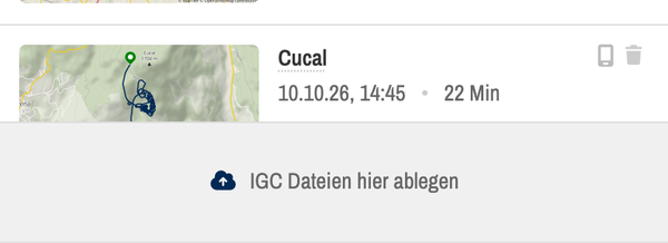 IGC Dateien hier ablegen